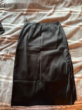 Abercrombie & Fitch Black Satin Maxi Skirt